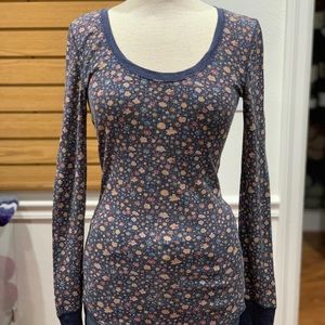 Mossimo Supply Co. Long Sleeved Floral Waffle Knit Shirt, size S